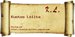Kustos Lolita névjegykártya